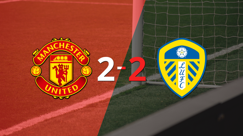 Empate a 2 entre Manchester United y Leeds United
