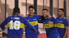 El festejo del gol de Pol Fernández, el segundo de Boca contra Barracas Central. El festejo del gol de Pol Fernández, el segundo de Boca contra Barracas Central.