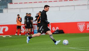 El capitán de la Selección durante el primer ensayo.