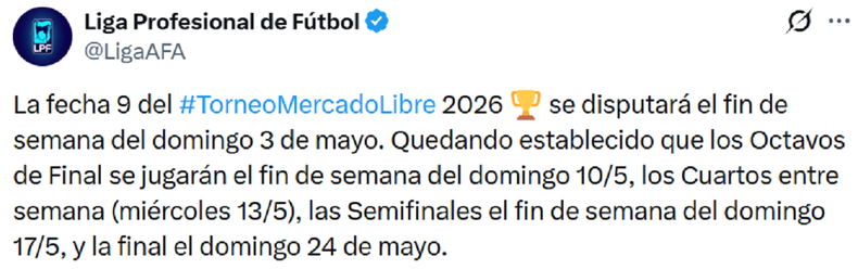 La publicación de la Liga Profesional de Fútbol. La publicación de la Liga Profesional de Fútbol.