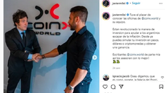 Javier Milei fue uno de los que promovió los servicios de Coinx. Javier Milei fue uno de los que promovió los servicios de Coinx.