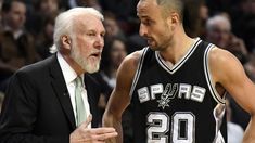 Gregg Popovich junto a Emanuel Ginóbili. Gregg Popovich junto a Emanuel Ginóbili.