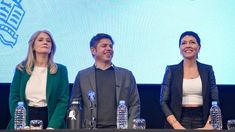 Axel Kicillof junto a su vice, Verónuca Magario, y la intendenta de Quilmes, Mayra Mendoza.