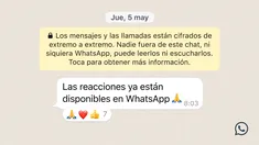 Las reacciones de WhatsApp ya están disponibles y se pueden desactivar. Las reacciones de WhatsApp ya están disponibles y se pueden desactivar.