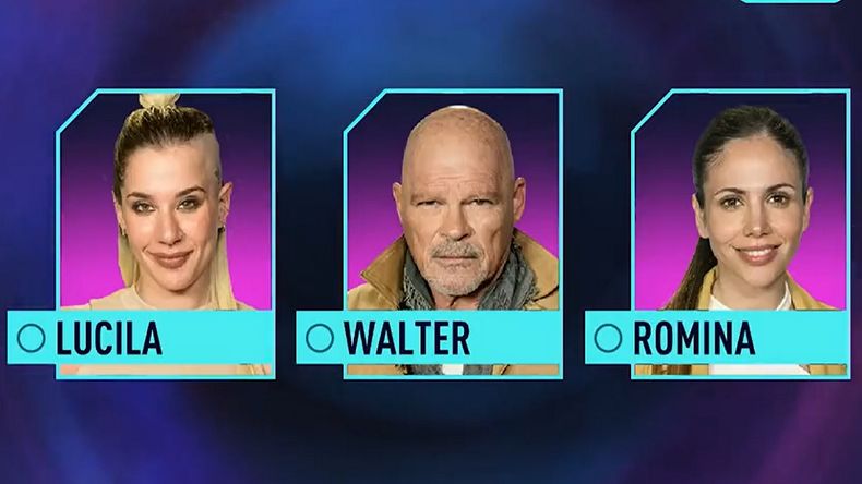 Lucila, Walter y Romina, los tres nominados.