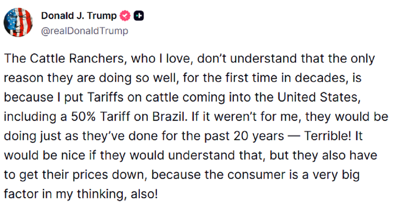 La publicación de Donald Trump.