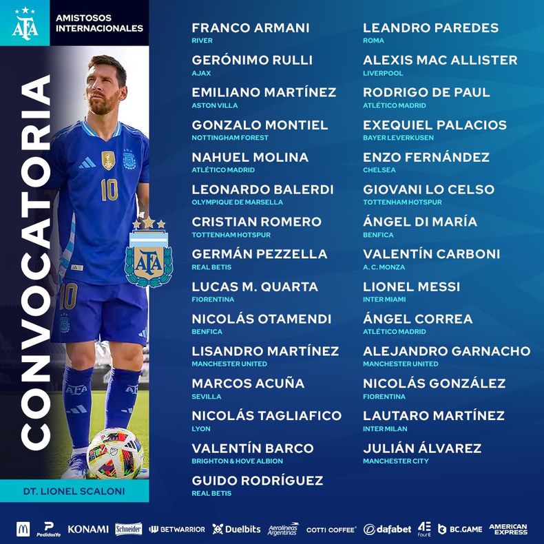 Las cuatro sorpresas de Scaloni en la última lista previa a la Copa