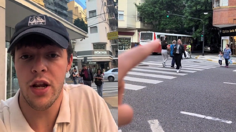 El joven explicó la diferencia entre los semáforos de Argentina y España.