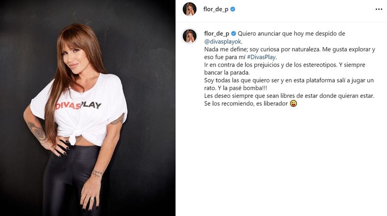 El comunicado oficial de Florencia Peña sobre su salida de Divas Play.