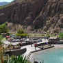 Piscinas termales de Cacheuta frente al paisaje andino. Piscinas termales de Cacheuta frente al paisaje andino.