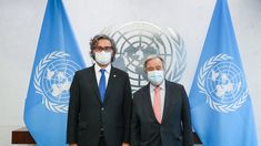 Santiago Cafiero junto a António Guterres. Santiago Cafiero junto a António Guterres.