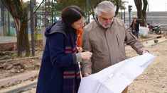 Soledad Martínez en la renovación del Paseo de la Costa.