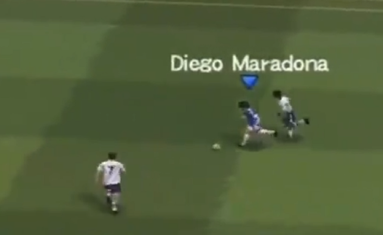 Un videojuego simuló un gol histórico de Diego Maradona.