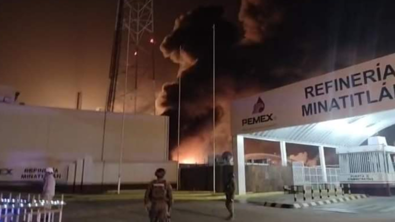 Impresionante incendio en una refinería Lázaro Cárdenas en México: no se reportaron heridos