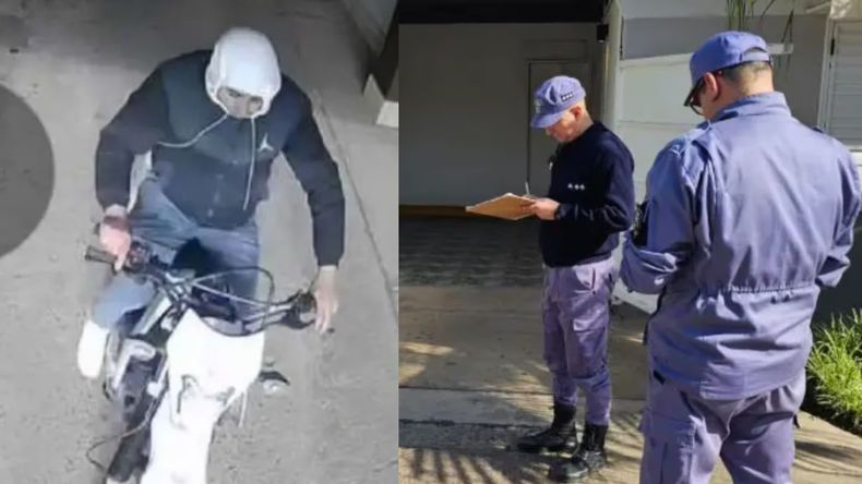 Renzo Argañaraz irrumpió en el hotel y escapó en su moto Honda Tornado blanca.&nbsp;