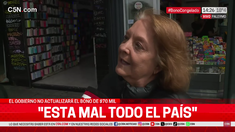 El testimonio de una señora en la calle, recogido por C5N y reproducido por Cristina. El testimonio de una señora en la calle, recogido por C5N y reproducido por Cristina.