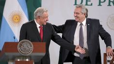Alberto Fernández junto a López Obrador. Alberto Fernández junto a López Obrador.