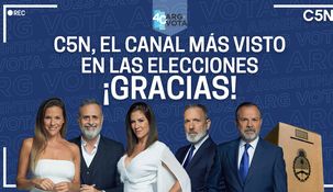 C5N se convirtió en el canal más visto de la Argentina durante las PASO.