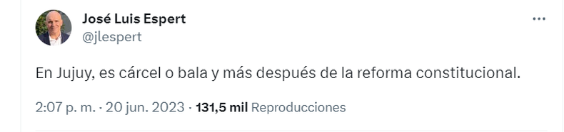 Los repudiables tuits de Espert y Pichetto sobre la represión en Jujuy