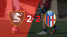 bologna saco un punto luego de empatar a 2 goles con salernitana