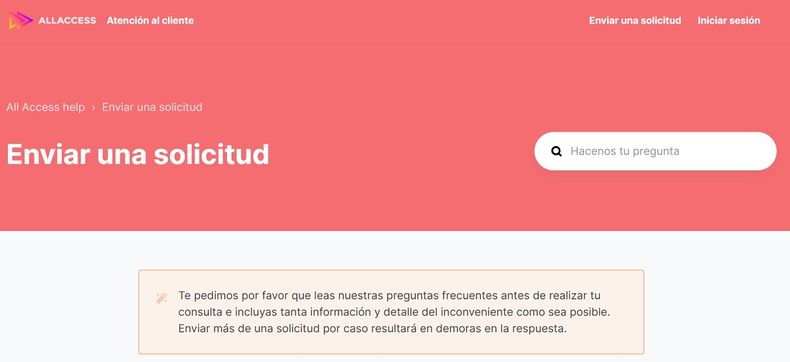 Así luce el apartado para pedir el reembolso del dinero.