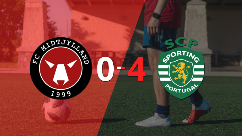 Sporting Lisboa goleó a Midtjylland y pasó a Octavos de Final