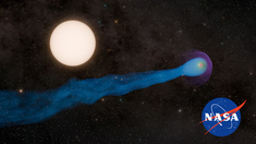 cual es el exoplaneta que identifico la nasa y tiene una particular cola de gas que lo sigue