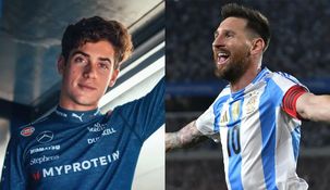 Franco Colapinto y Lionel Messi.