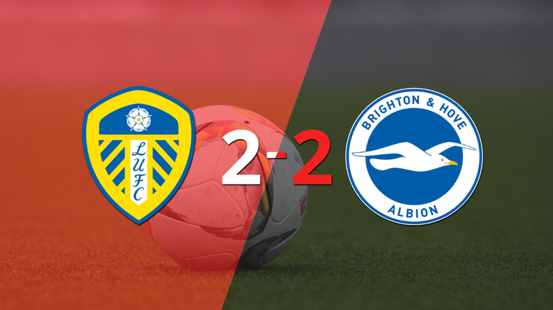 Leeds United y Brighton and Hove igualaron por 2 en un vibrante partido