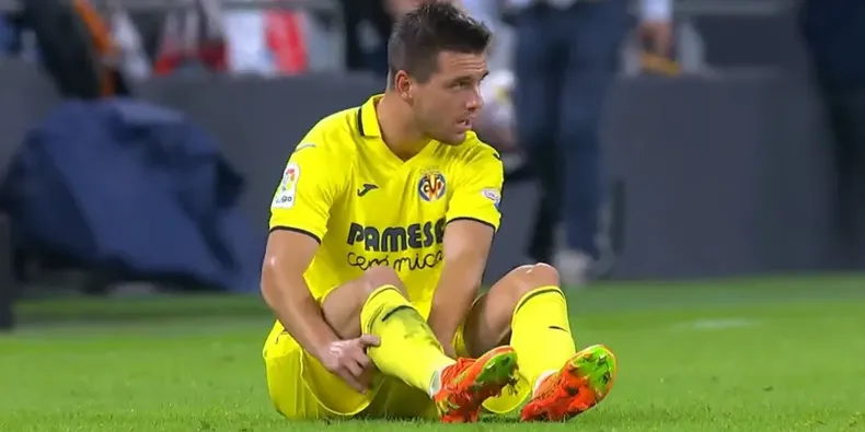 El momento posterior a la lesión en Villarreal.