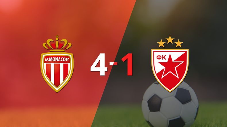 Con triplete de Kevin Volland, Mónaco goleó a Estrella Roja 4-1