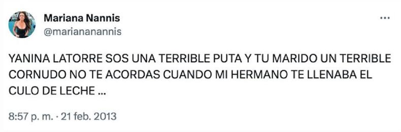 El posteo de Mariana Nannis es histórico en las redes sociales argentinas.