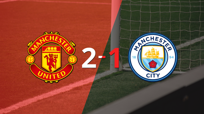 Manchester United logró una victoria de local por 2 a 1 frente a Manchester City