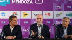 Rodolfo Suárez, Horacio Rodríguez Larreta y Alfredo Cornejo.