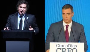 Javier Milei y Pedro Sánchez.