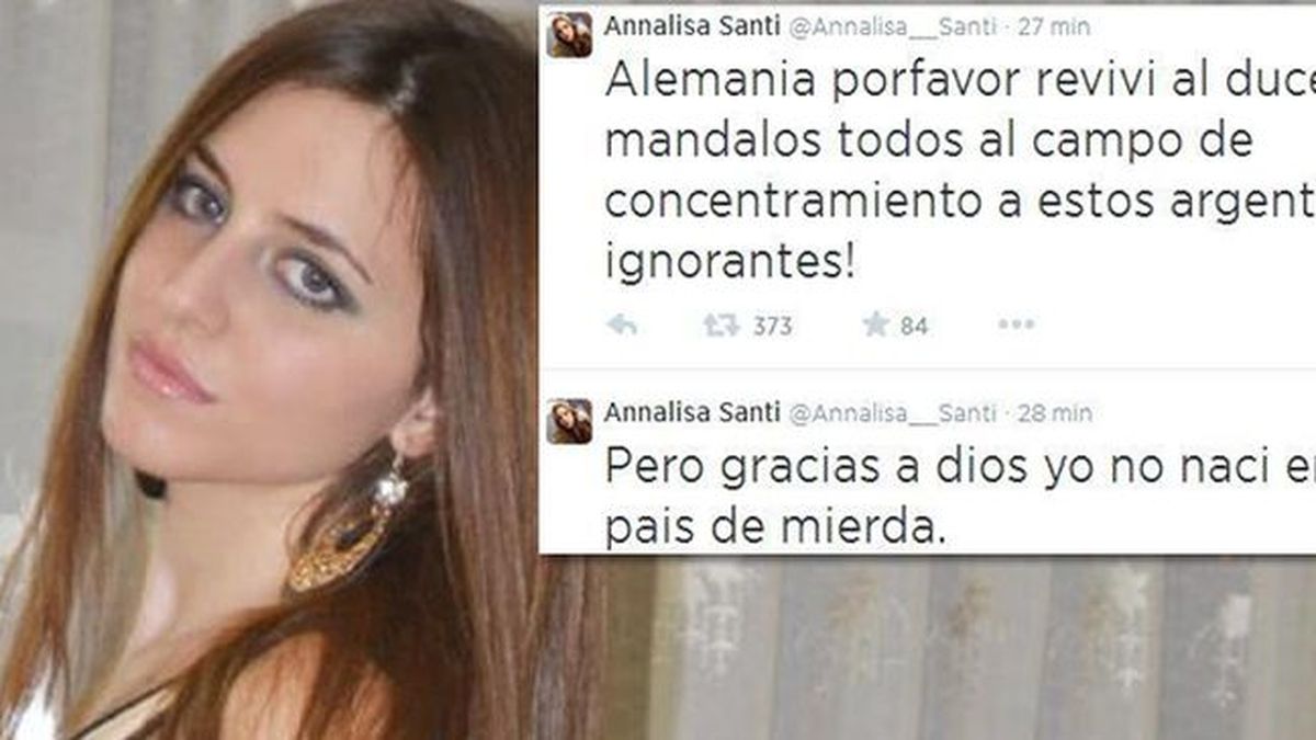 El final de la breve y penosa carrera mediática de Annalisa Santi: se fue  de boca y Twitter la bloqueó