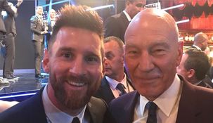 Lionel Messi y Patrick Stewart.