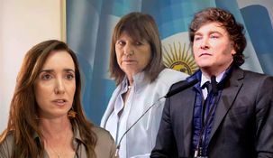 Victoria Villarruel, Patricia Bullrich y Javier Milei.