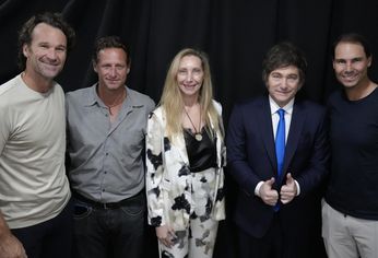 Moyá, Nalbandian, Karina Milei, Javier Milei y Nadal.