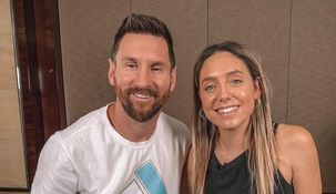 El gesto de Messi con la periodista.