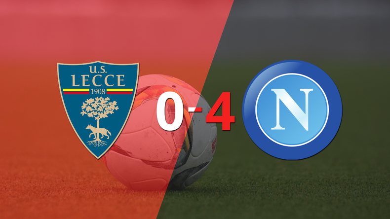 Contundente 4-0 de Napoli en su visita a Lecce