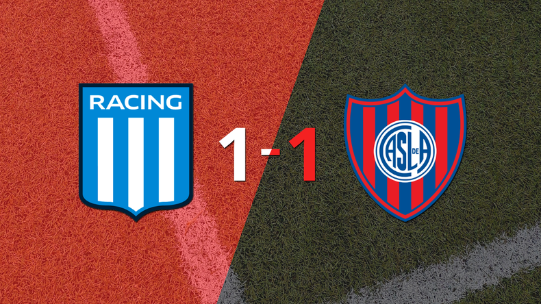 Racing Club no pudo en casa ante San Lorenzo y empataron 1-1