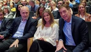 Horacio Rodríguez Larreta, Diego Santilli y Cynthia Hotton.