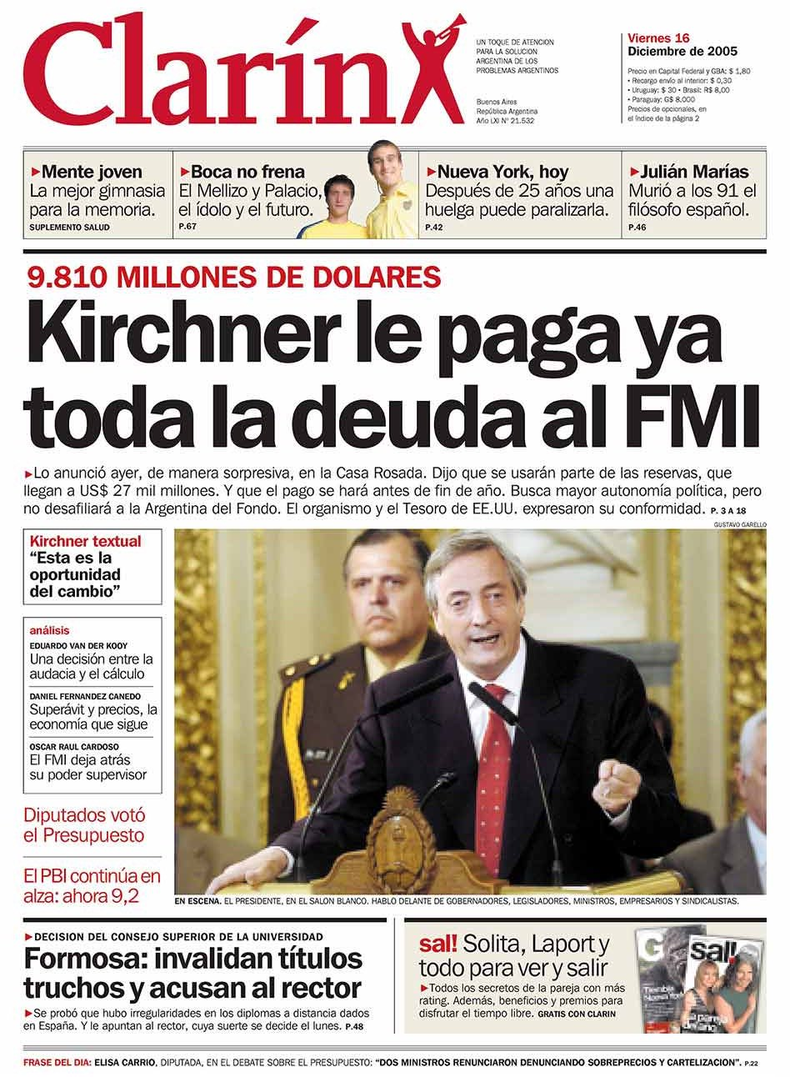 El Pago Al Fmi El Día Que Néstor Kirchner Apostó Por La Soberanía Económica 6494