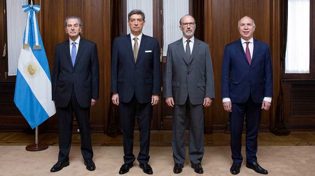 Maqueda, Rosatti, Rosenkrantz y Lorenzetti, miembros de la Corte.