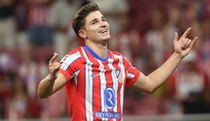 Julián Álvarez cerró la goleada de Atlético de Madrid y marcó su primer gol.