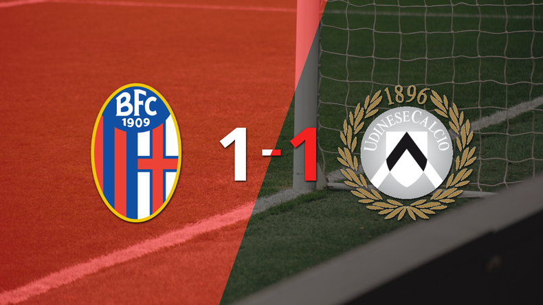 Udinese logró sacar el empate a 1 gol en casa de Bologna