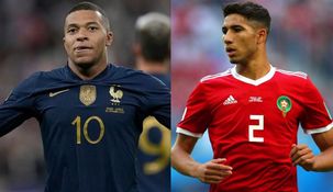 Mbappé y Hakimi, figuras del duelo entre Francia y Marruecos.