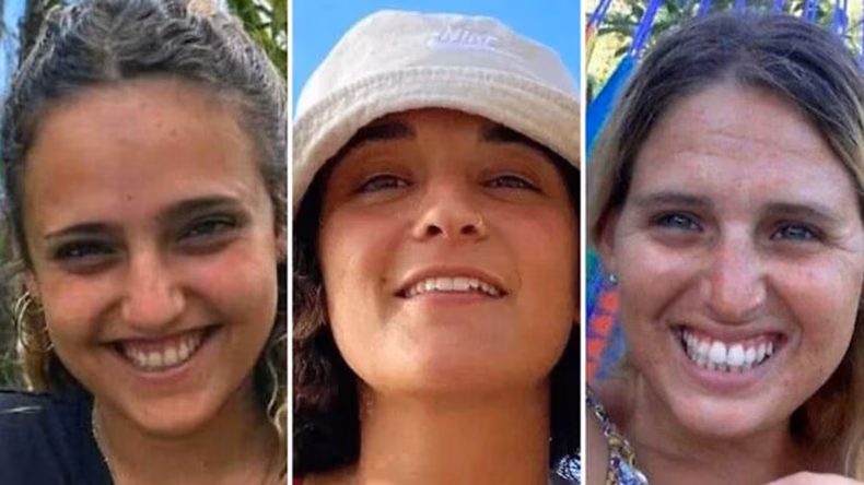 Romi Gonen, Emily Damari y Doron Steinbrecher fueron las primeras rehenes liberadas luego firmarse le acuerdo. 