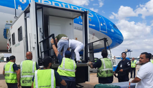 Cayó un elevador en Ezeiza.